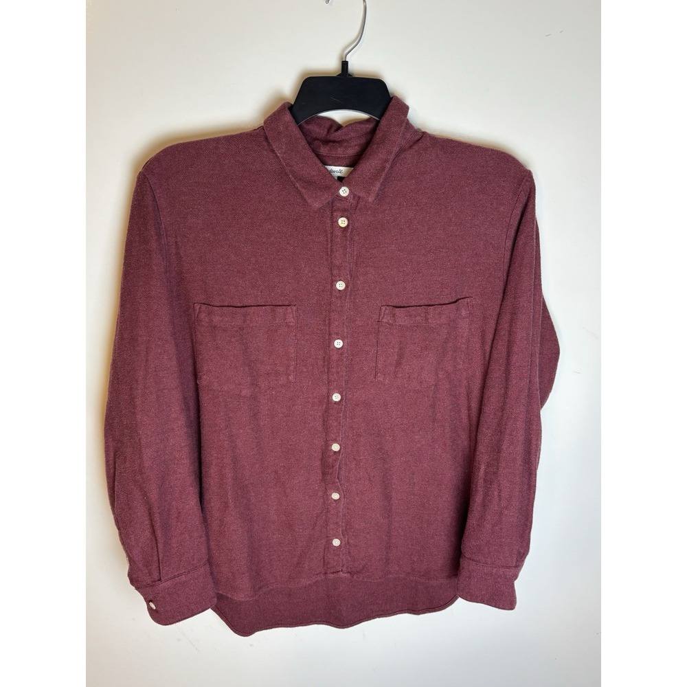 Madewell Flannel Sunday Women's Lg Shirt Oversized 100% Cotton G8234 Red